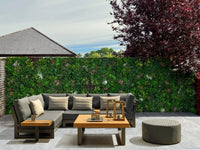 Backyard renovation project with alfresco and plant wall panels