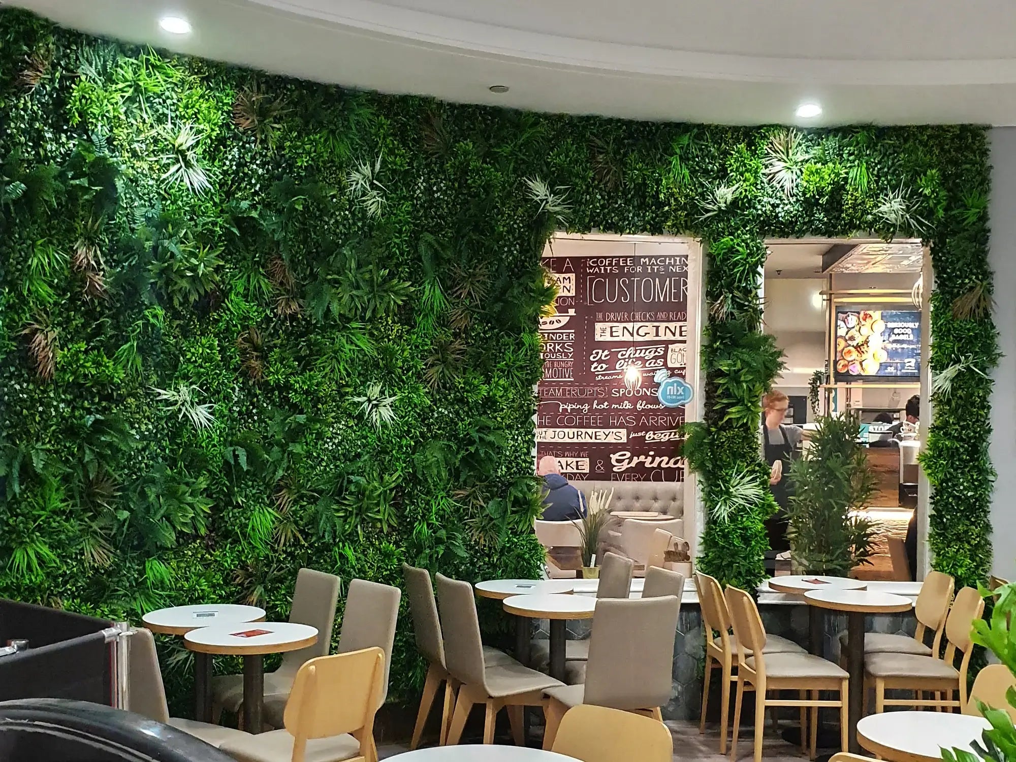 Panel de muestra de jardín vertical artificial de trópicos salvajes (muestra pequeña) de grado comercial resistente a los rayos UV