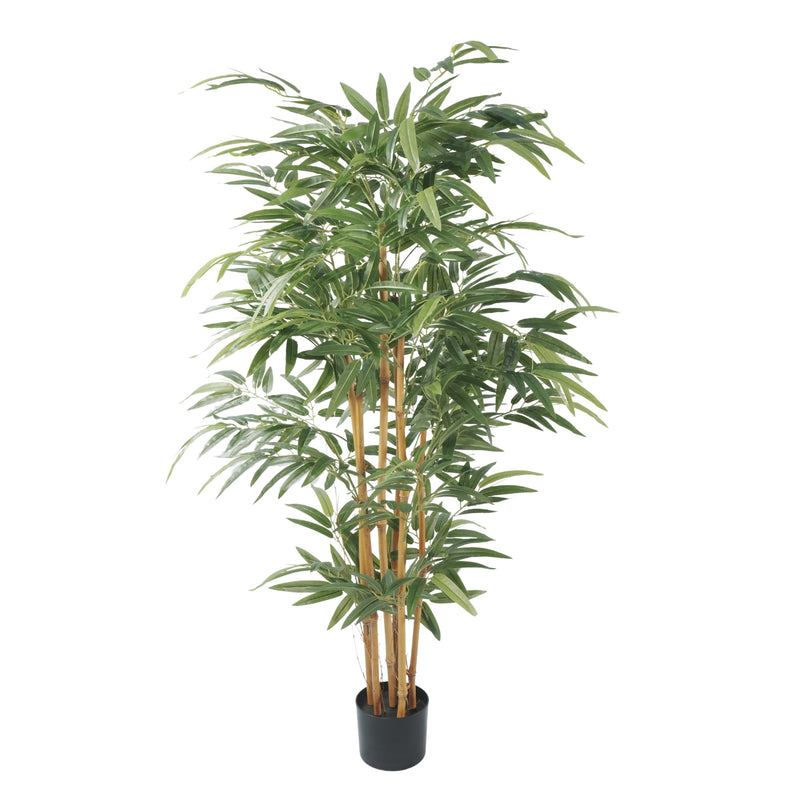 Premium Potted Artificial Bamboo withNatural Trunk 59.1in