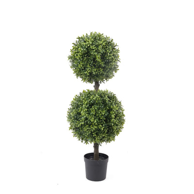 Double Ball Artificial Topiary Tree 33×14in – UV Resistant
