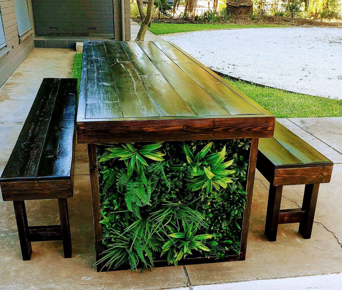 Panel de muestra de jardín vertical artificial Green Tropics (muestra pequeña) Grado comercial Resistente a los rayos UV