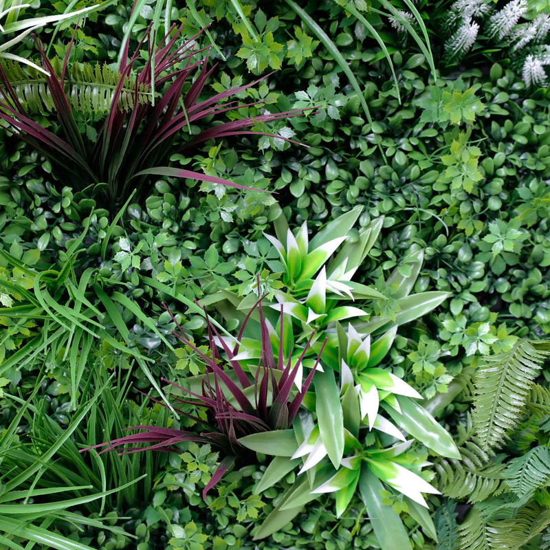 Premium Artificial Vertical Garden Panel Vista Green with Brown Faux Grasses