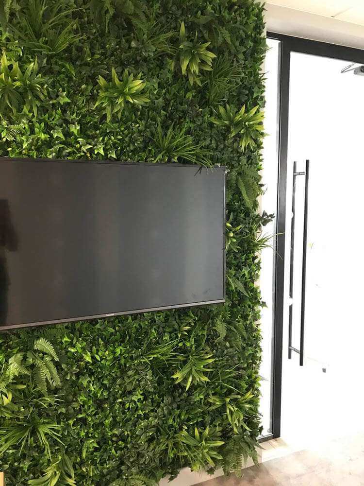 Panel de muestra de jardín vertical artificial Green Tropics (muestra pequeña) Grado comercial Resistente a los rayos UV