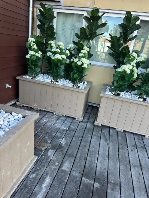 White Hydrangea Artificial Tree 35.4in – UV Resistant