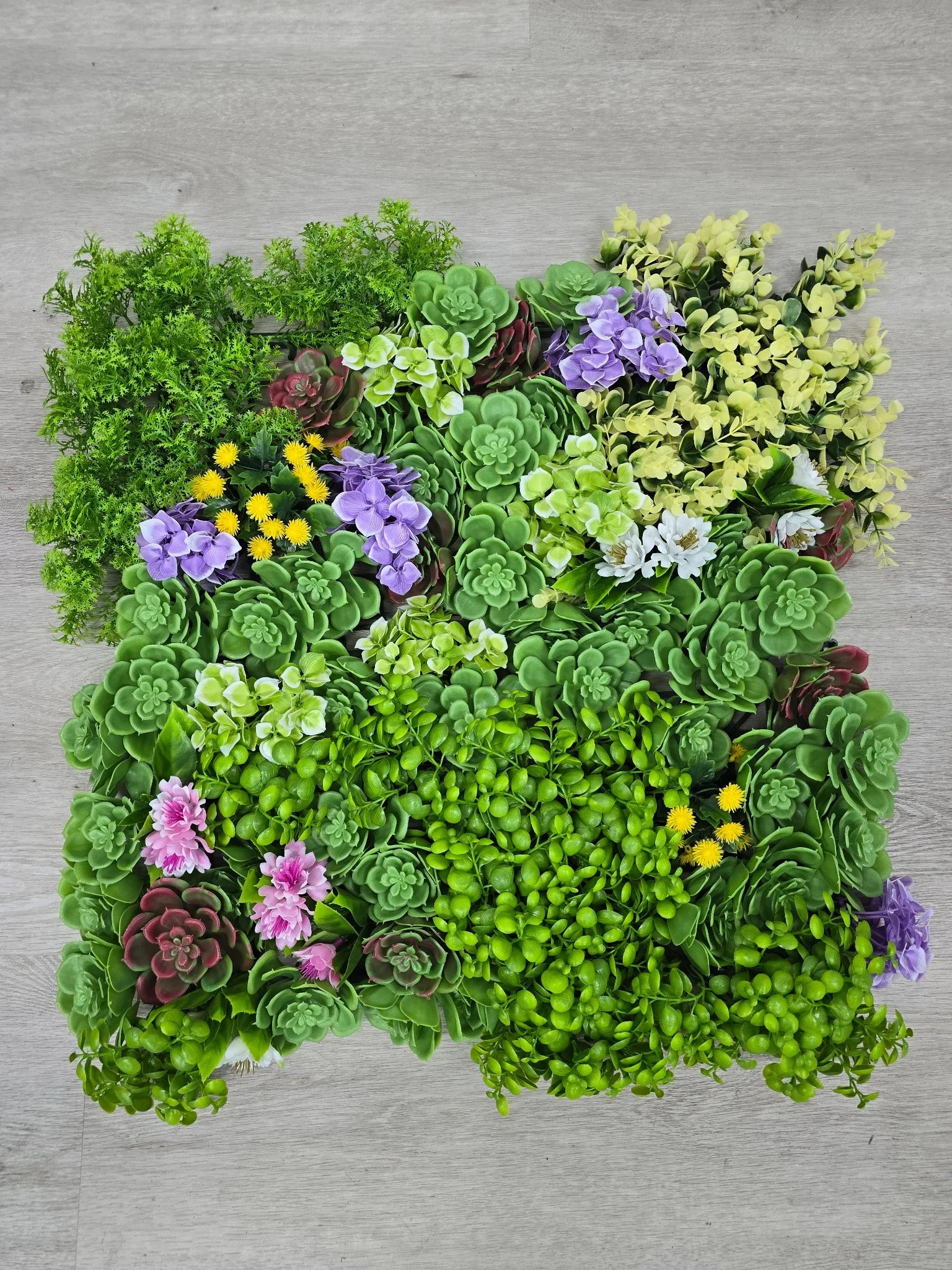 Artificial Dense Succulent Green Wall / Vertical Garden Panel 20" x 20" UV Resistant