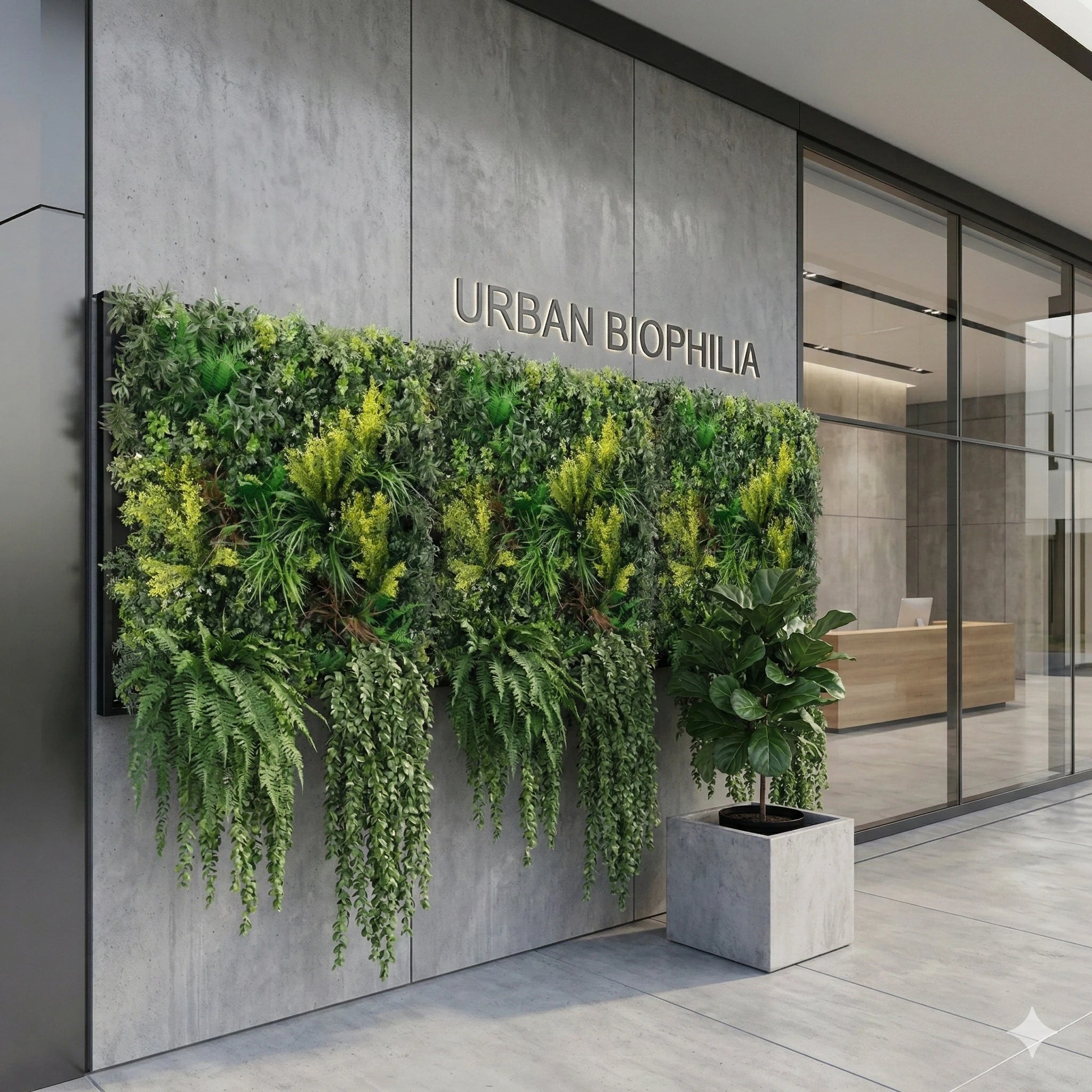 Tropical Vibe Artificial Vertical Garden / Green Wall Panel 35" x 35" UV Resistant (Fire Retardant)