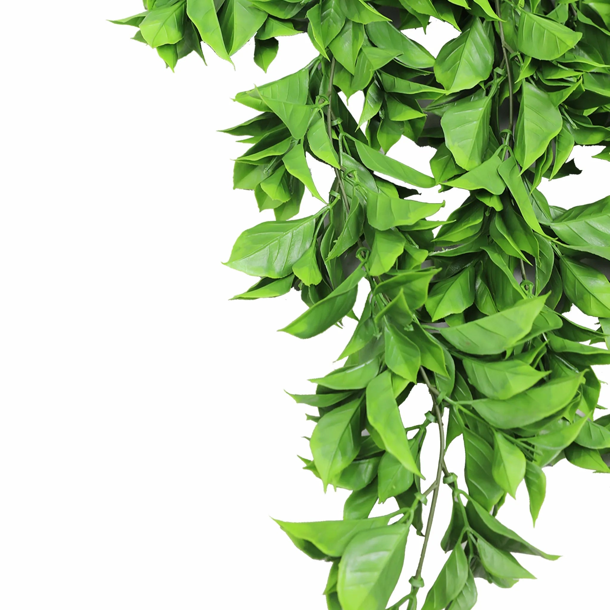 Set of 10 – Artificial Dense Hanging Flowering Pothos Bushes – Vivid Green UV Resistant & Fire Rated | 10.6in x 28.5in (27cm x 72cm Each)