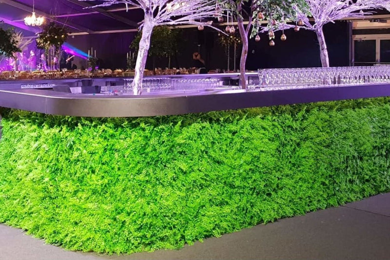 artificial green wall panels decoration in bar