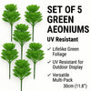 Green Aeoniums Succulent Artificial Topiary Set of 5 11.8in – UV Resistant