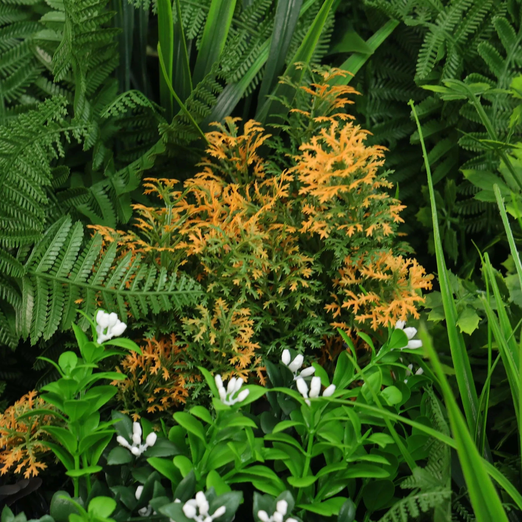 Floral Fusion Artificial Green Wall Panel  / Vertical Garden 40" x 40" 11 SQ FT UV Resistant NFPA