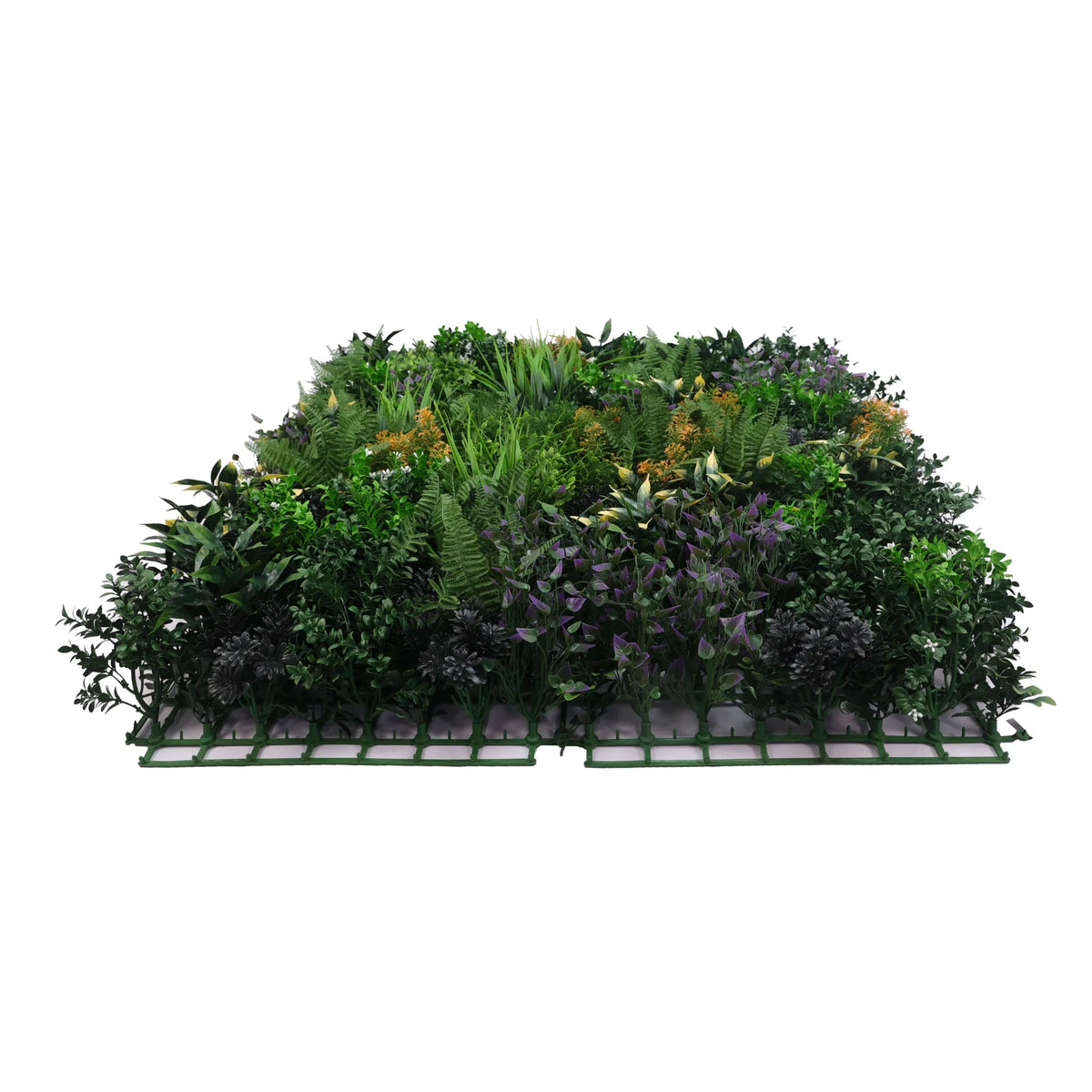Floral Fusion Artificial Vertical Garden Green Wall Panel 40×40in 11 SQ FT – NFPA701 Fire Rated – UV Resistant – Commercial Grade