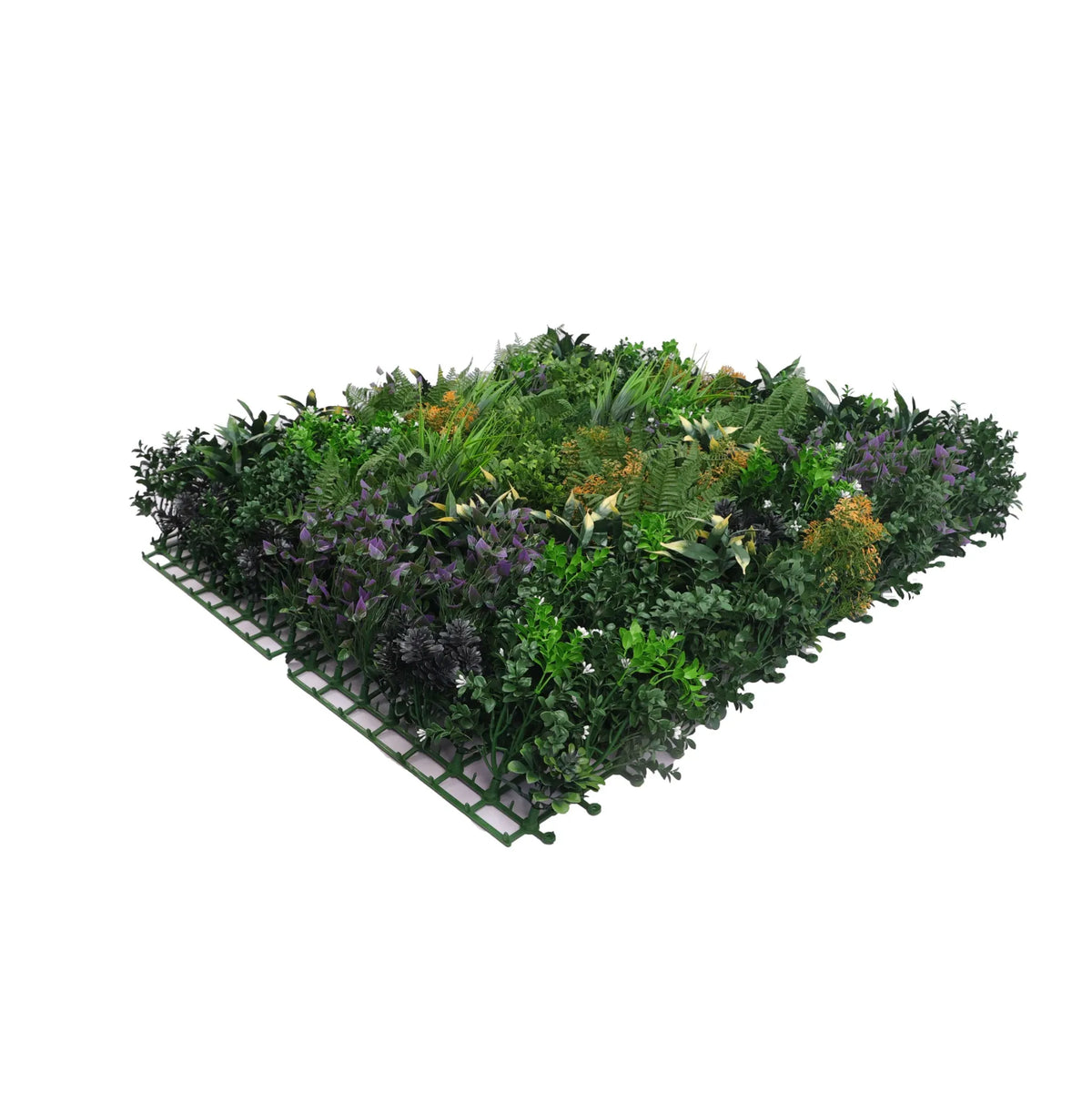 Floral Fusion Artificial Vertical Garden Green Wall Panel 40×40in 11 SQ FT – NFPA701 Fire Rated – UV Resistant – Commercial Grade