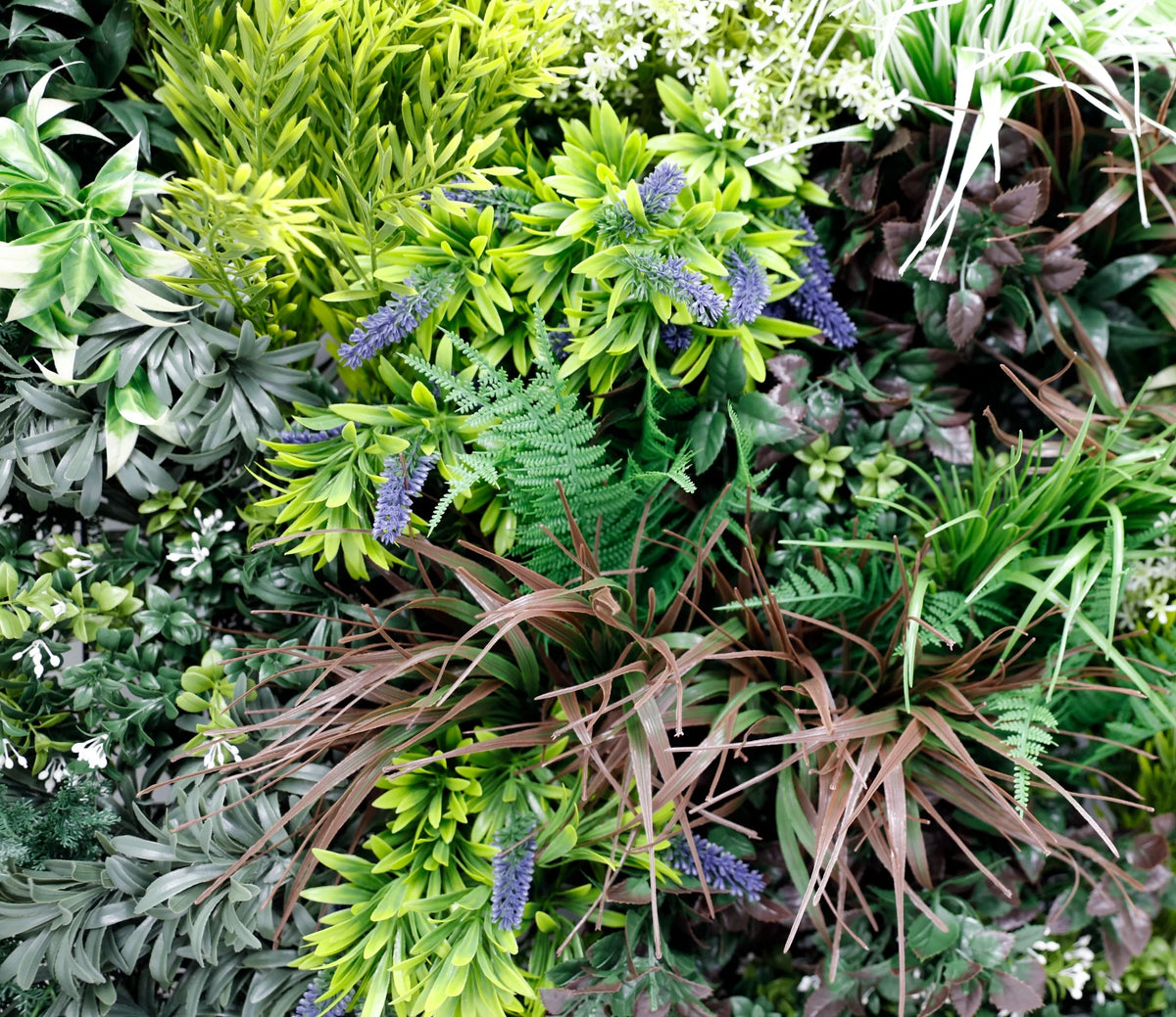 Tropical Forest Artificial Vertical Garden Green Wall Panel 35×35in – NFPA701 Fire Rated – UV Resistant – Commercial Grade
