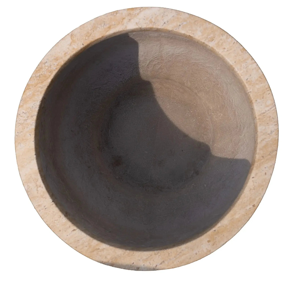 2-Piece Luxury Rounded Marble Planter with Pedestal Base Set