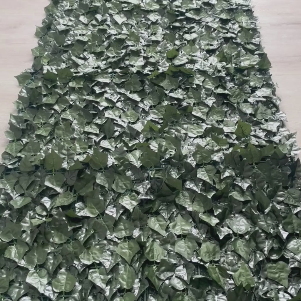 Real Life Video of Artificial Ivy Roll with a Shade cloth backing installed