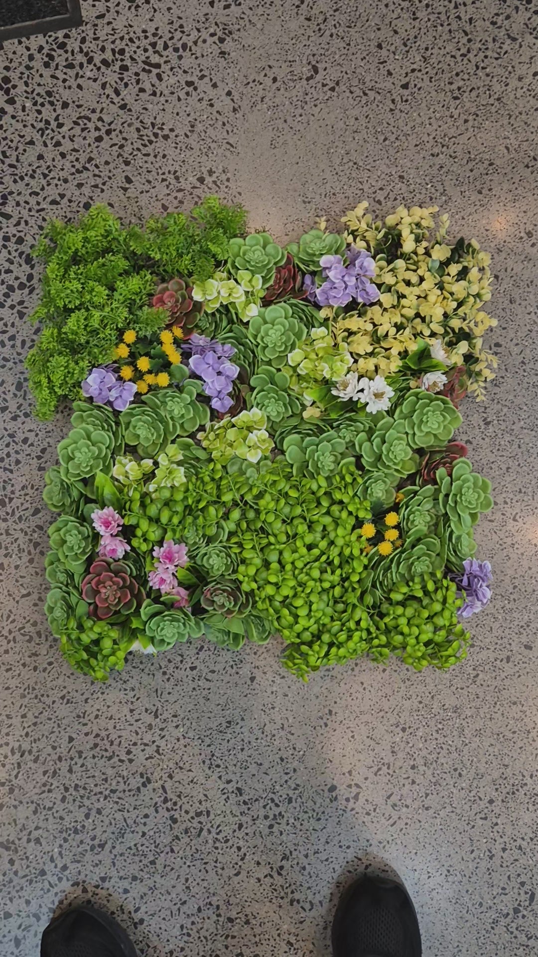 Dense Succulent Green Wall Panel 20×20in – UV Resistant, Indoor/Outdoor