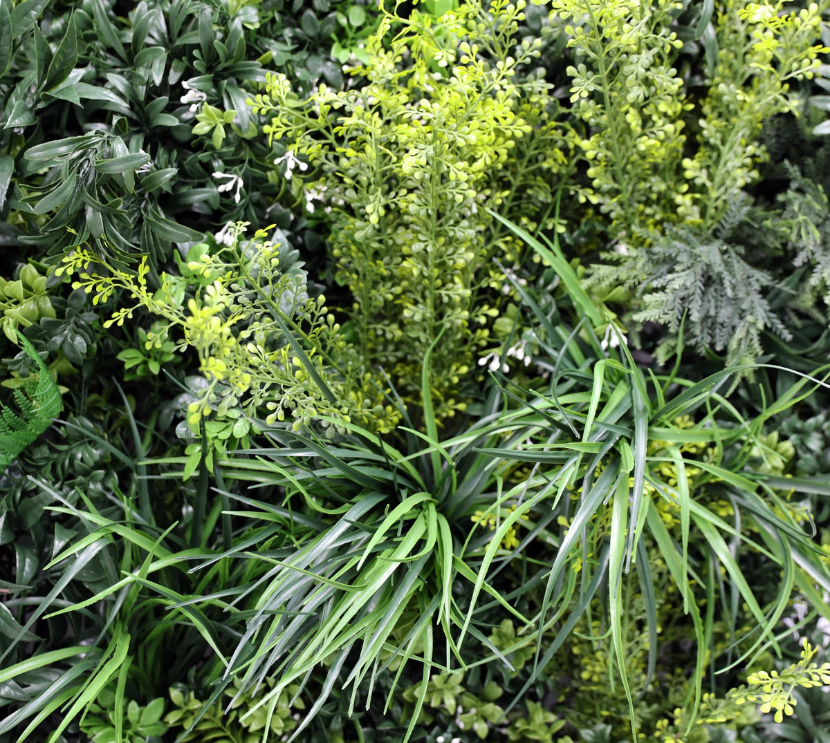 Tropical Vibe Artificial Vertical Garden Green Wall Panel 35×35in – NFPA701 Fire Rated – UV Resistant – Commercial Grade