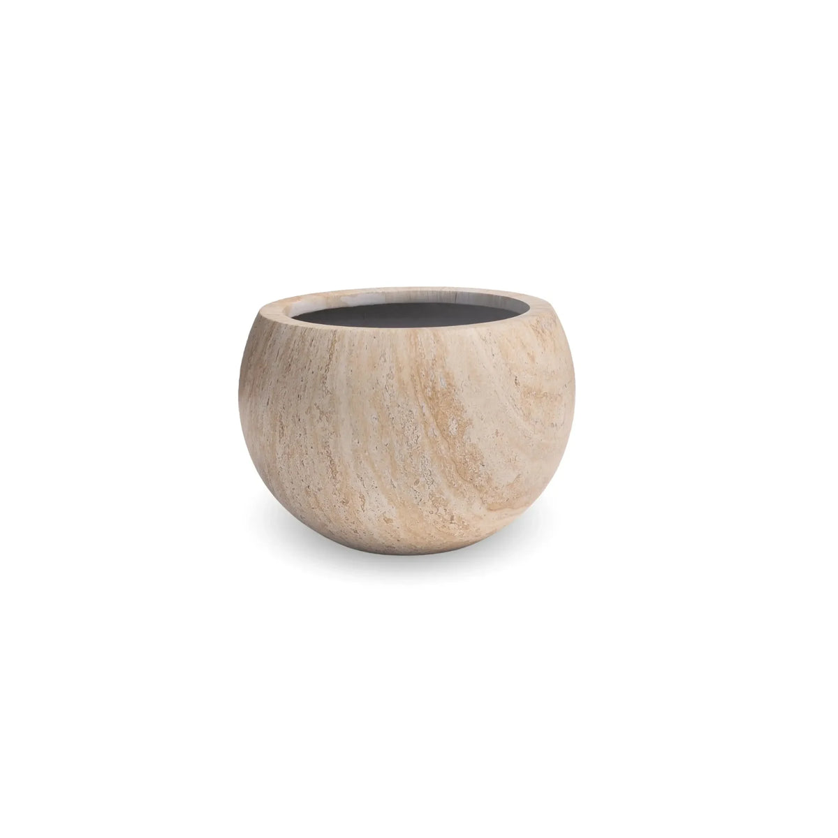 2-Piece Luxury Rounded Marble Bowl Planter Set