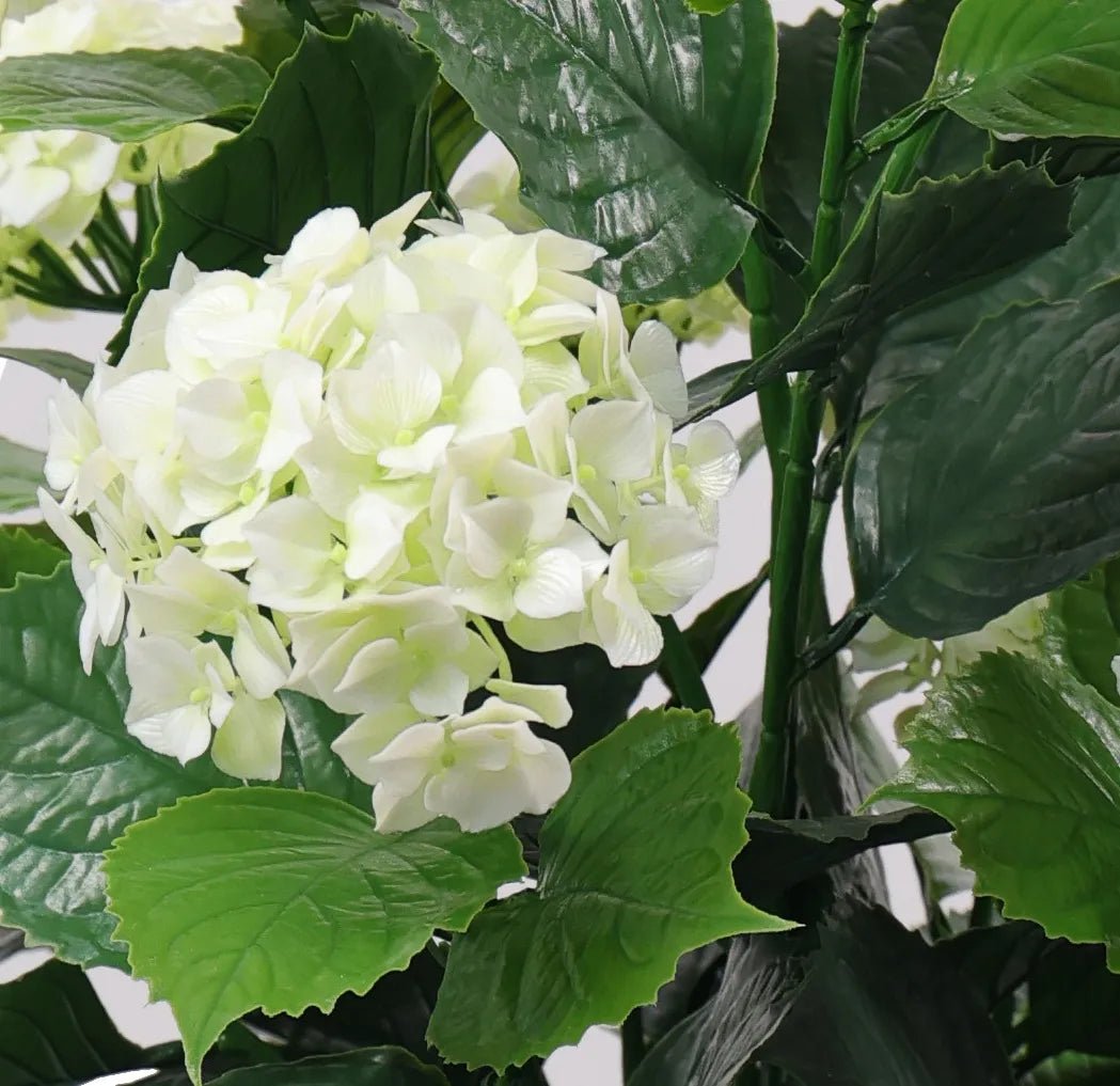 White Hydrangea Artificial Tree 35.4in – UV Resistant
