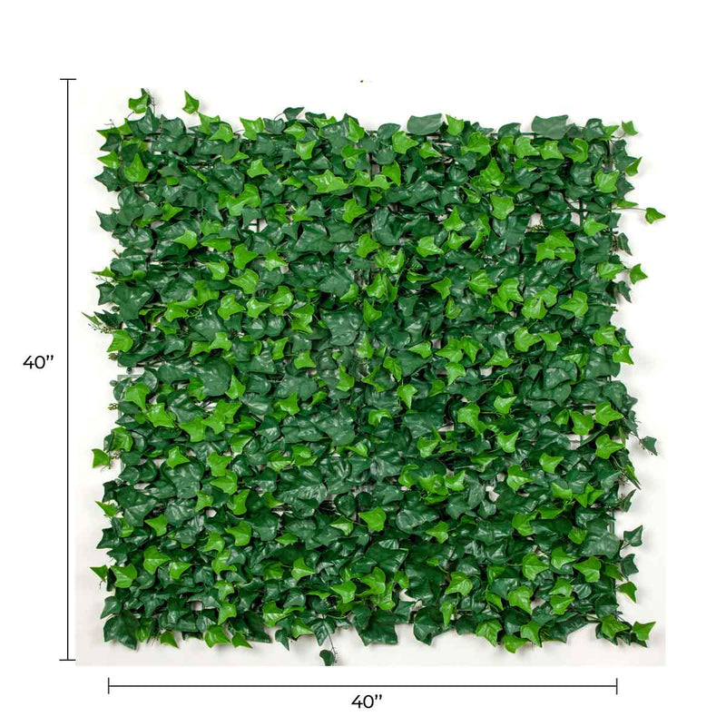 Muro artificial Boston Ivy Green de 33 pies cuadrados resistente a los rayos UV