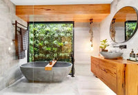 Artificial Vertical Garden Outside a Bathroom Window Renovation