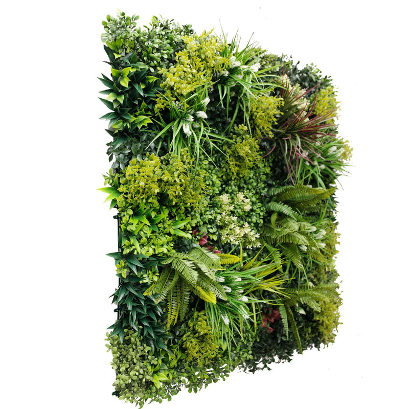 Premium Artificial Vertical Garden Panel Lush Spring Side View