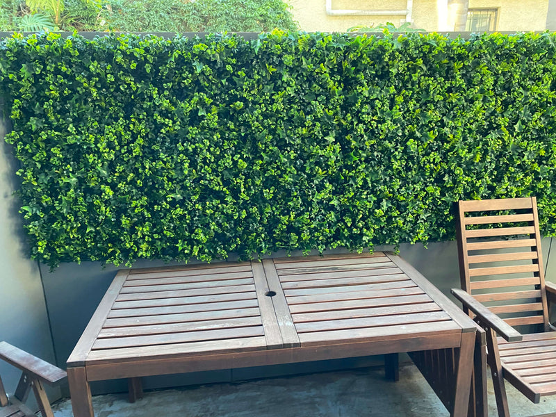 Artificial Hedge Panels on a patio