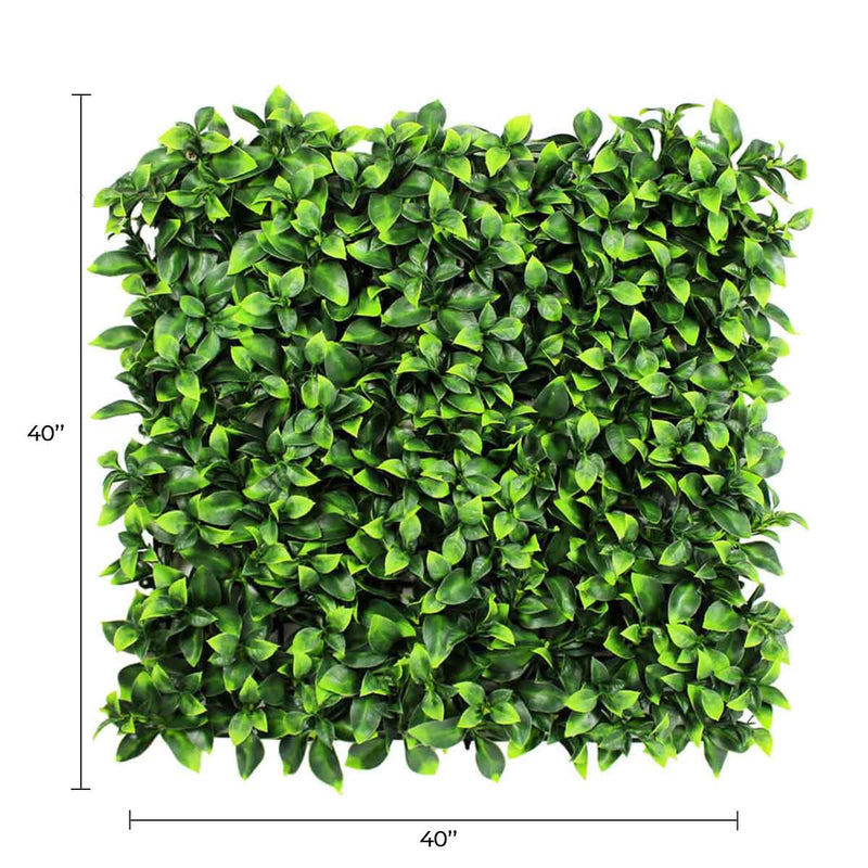 Pared verde artificial Jasmine 40" x 40" 11SQ FT resistente a los rayos UV