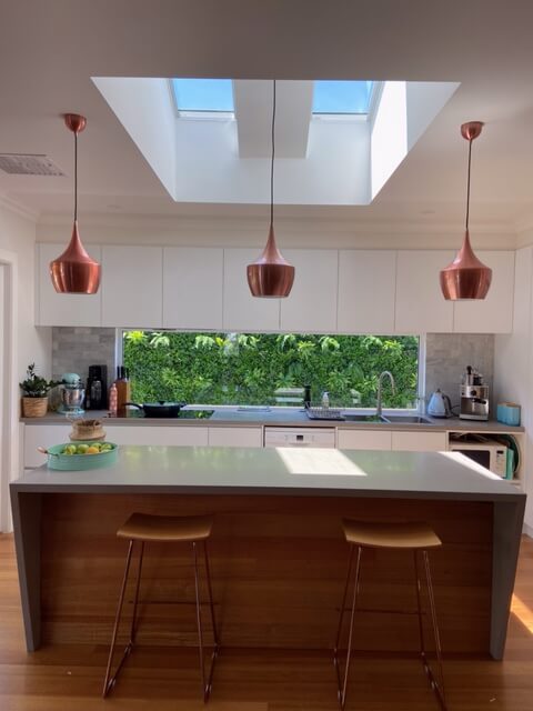 Miami Kitchen Renovation Window Outlook with Vertical Garden Panel
