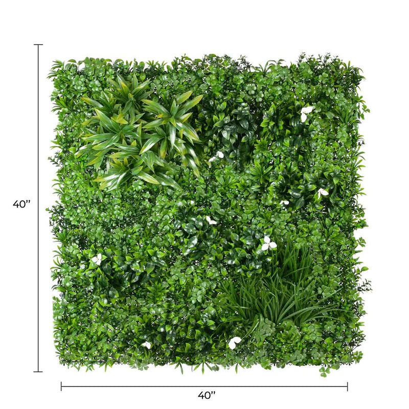 Luxury White Oasis Artificial Vertical Garden 40" x 40" 11SQ FT Commercial Grade UV Resistant