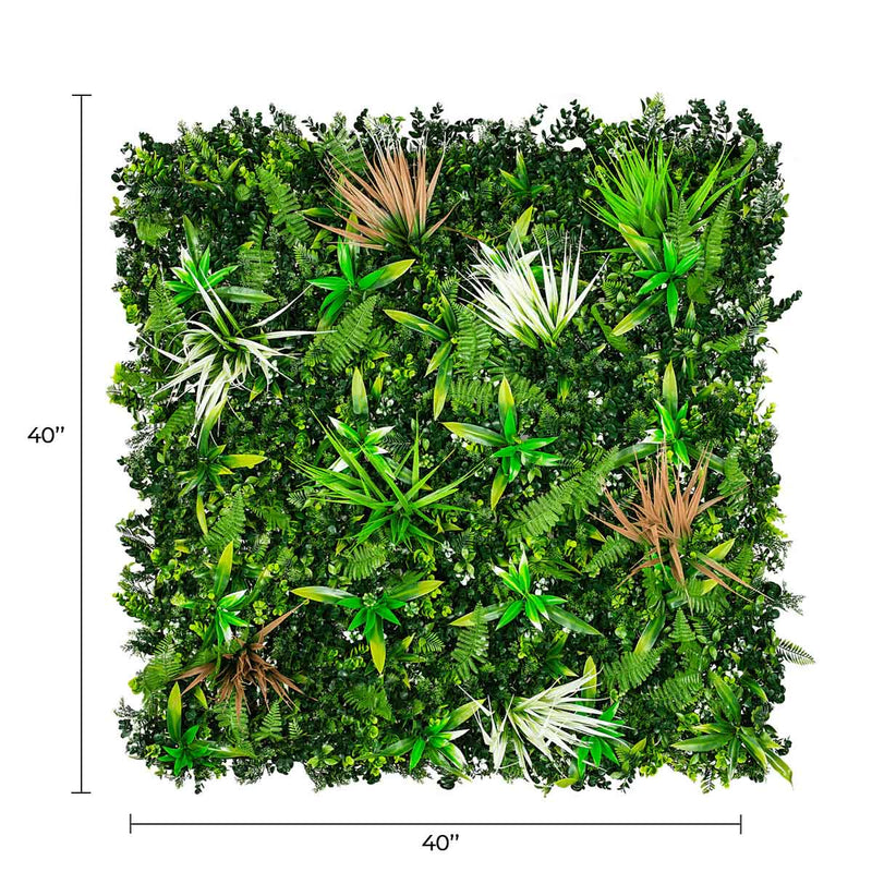 Luxury Wild Tropics Artificial Vertical Garden 40" x 40" 11SQ FT Commercial Grade UV Resistant