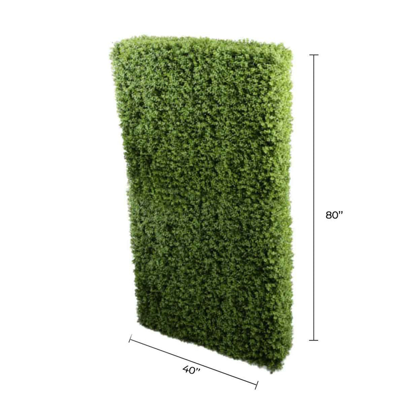Natural Artificial Boxwood Hedge 40"L x 80"H UV Resistant