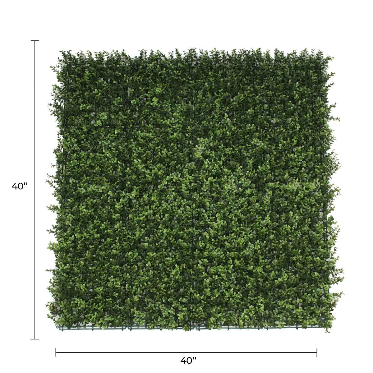 Pared de boj artificial natural, 40" x 40", 11 pies cuadrados, grado comercial, resistente a los rayos UV