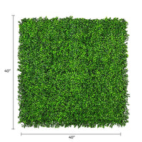 Bright Boxwood Artificial Vertical Garden Green Wall Panel 40×40in 11 SQ FT – UV Resistant – Commercial Grade