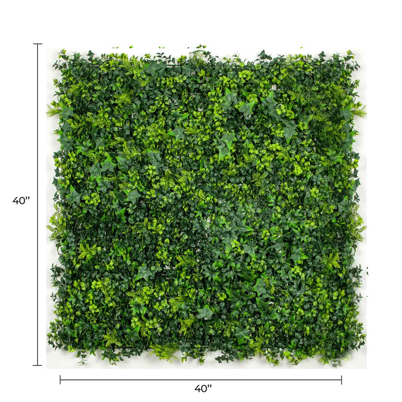 Premium Mixed Ivy Spring Sensation Artificial Green Wall 40" x 40" 11SQFT Commercial Grade UV Resistant