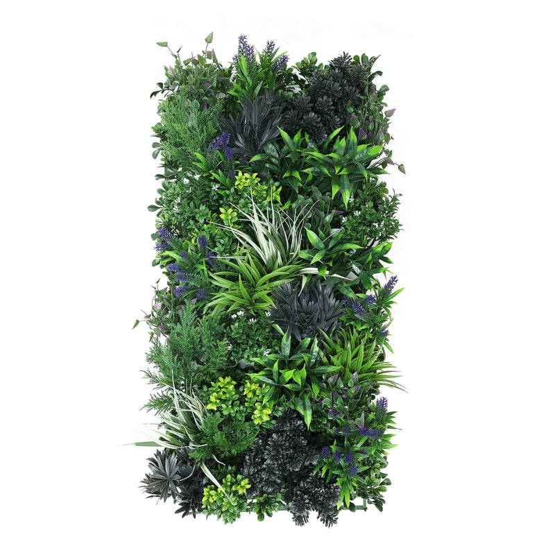 Rustic Botanical Lavender Artificial Green Wall Panel 40×20in – UV Resistant – Commercial Grade