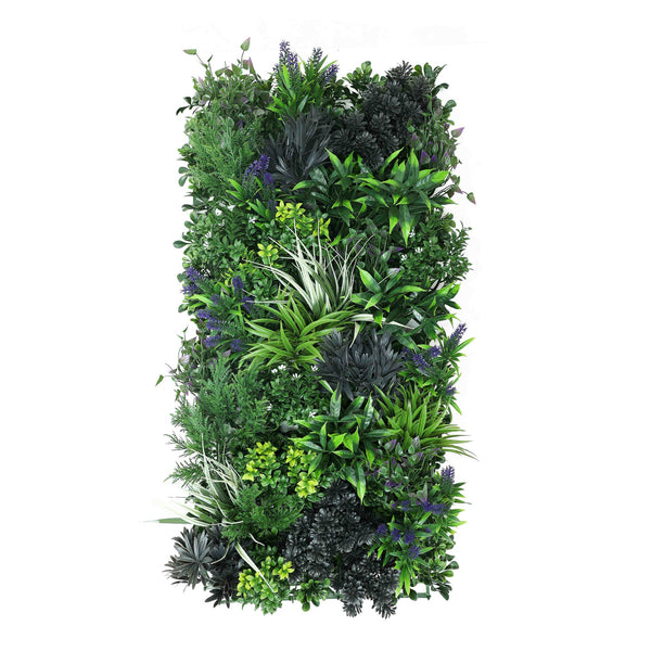Lavanda botánica rústica de pared verde artificial de primera calidad, 40 "x 20", resistente a los rayos UV de grado comercial