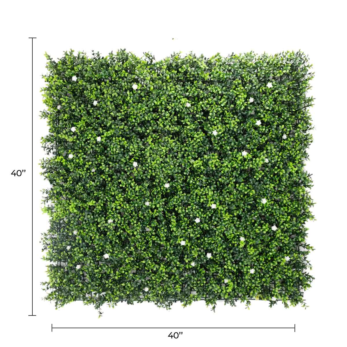 White Flowering Artificial Boxwood Wall 40