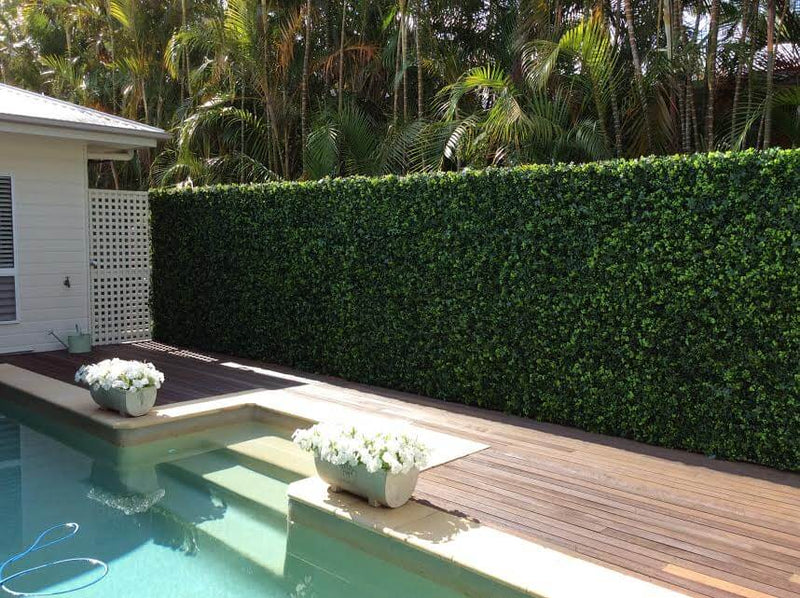 Artificial Hedge Panels Around A Pool Miami